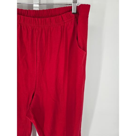 White Stag Red Cotton Blend Elastic-Waist High-Rise Pull-On Trousers Size XLP - Picture 3 of 4
